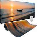 Large Mouse Pad 31.5x11.8 Inch, XXL Gaming Desk Mat with Non-Slip Rubber Base, Natural Scenery Design Mouse Pads for Desktop, Computer, Office & Home Use - Fits Keyboard and Laptop (Sunset Beach)