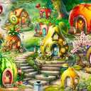 Springbok Fruitful Dream Village 500 Piece Jigsaw Puzzle for Adults and Family - Colorful Fantasy - Unique Cut Pieces - Made in USA