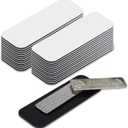 White Name Tag Blanks  25 Pack, 1" x 3", Round Corners, Durable Plastic, DIY Engravable Badges with Magnetic Backing  All Quality Badges