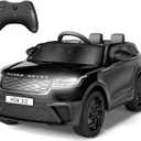 Garvee Kids Electric Car with Remote Control, Licensed Land Rover Ride On Truck Toy for Ages 37 Months+ w/Parent Remote, Rocking Mode, MP3 Player & Safety Belt | Birthday/Xmas Gift (Black)