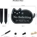 No Soliciting Sign for House Funny Metal No Soliciting Yard Sign, Two Methods to Use,No Solicitation Sign for Home and Business(Black, Cat)