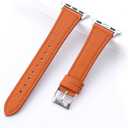 Soft French Goatskin Women Slim Leather Watch Band Compatible with Apple Watch 38mm 40mm 41mm 42mm 44mm 45mm 46mm 49mm, Thin Leather Strap Replacement for iWatch Series Ultra SE 10 9 8 7 6 5 4 3 2 1