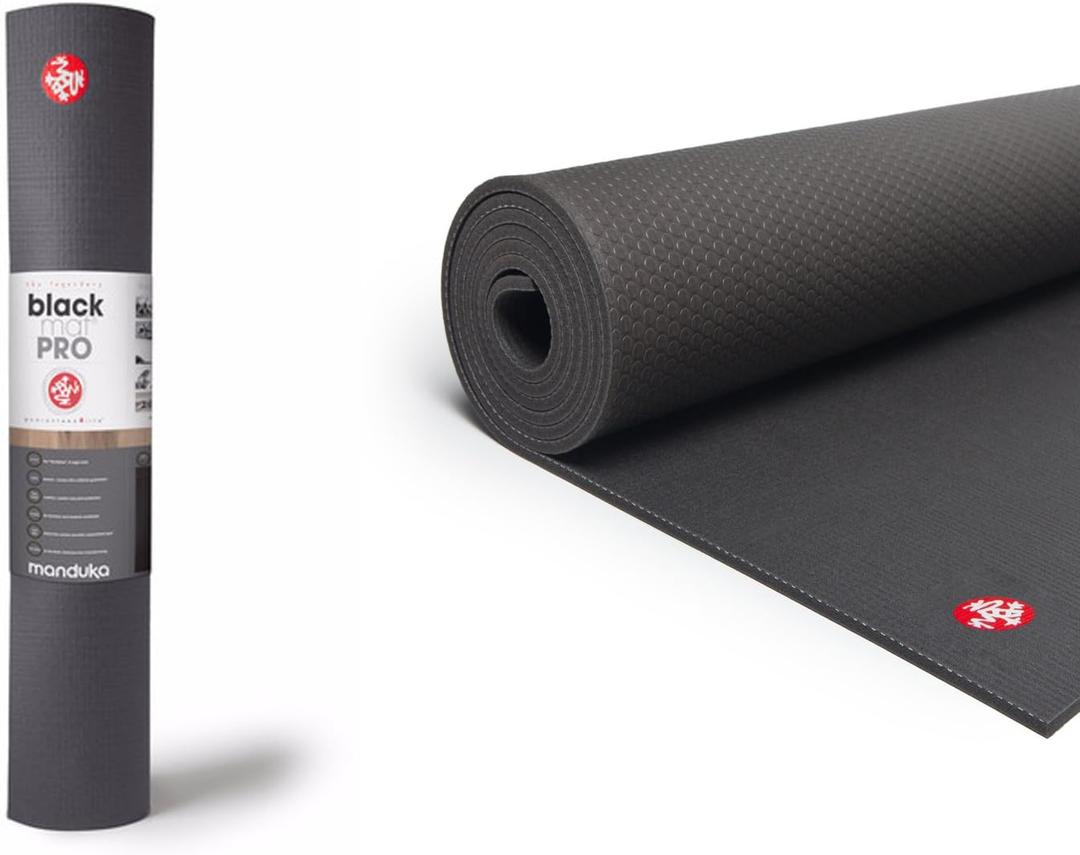 Manduka PRO Yoga Mat 71" - 6mm | Lifetime Durability | Hygenic Construction | Premium Studio Quality | Teacher Approved | 71 x 26 inches | Black