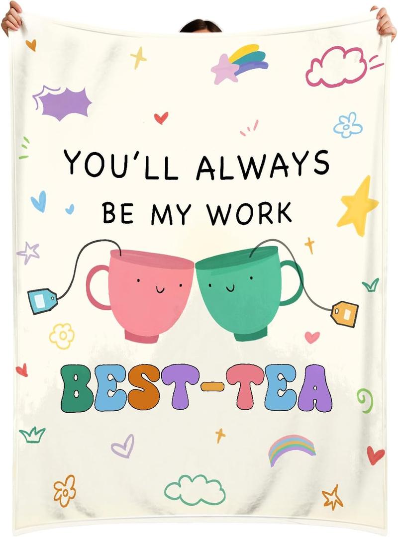 Blanket for Women Work Bestie Gift Best Friend Throw Blanket Coworker Leaving Farewell Gift for Women Friend Coworker, 60" x 50"(Pattern)