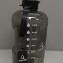 AQUAFIT 1 Gallon Water Bottle with Time Marker - Straw & Chug Lid - BPA Free Gym Water Bottle with Straw - Big Gallon Jug (Gray, 128 oz - 2 Lids)