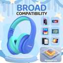 2 x JoySpark Kids Bluetooth Headphones, Lightweight Wireless Headphones for Kids, 85/94dB Volume Limited, 60 Hours Playtime, Bluetooth 5.3, Over-Ear Toddler Headsets with Built-in Mic-Blue