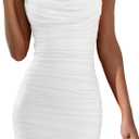 DAAWENXI Women's Sexy Halter Backless Night Out Empire Summer Mini Clubwear Dress (White, XS)