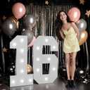 imprsv Marquee Numbers Large 16th-Birthday Decorations: 3ft Light up Number Balloon for Party Big Sweet 16 Birthday Decoration Sixteen Year Old Girl Boy Anniversary Foam Board Wall Number 16