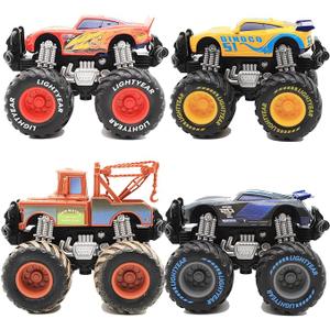 4-Pack Car Toy, Tow Mater Toy, 1:55 Die-cast Toy Car Big Wheel Buggy (4 Pcs Big Wheel Car)