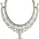 Makeup Mirror, Retro Double Sided Tabletop Vanity Mirror, Oval Swivel Desktop Stand Mirror, 360 Degree Rotation Vintage Two-Sided Makeup Mirror