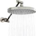 SparkPod Round Rain Shower Head with Extension Arm - Height Adjustable Shower Head with High Pressure Performance - Easy 1-Minute Installation (8" Round, Elegant Brushed Nickel)