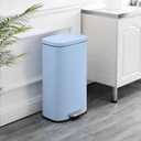 happimess HPM1011G Curtis 8-Gallon Step-Open Trash Can, Fingerprint Resistant, Modern, Minimalistic for Home, Kitchen, Laundry Room, Office, Bedroom, Bathroom, Tide Pool Blue