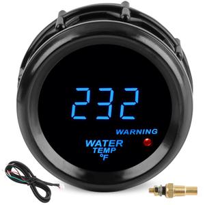 2inch 52mm Water Temp Temperature Gauge 104-302 Fahrenheit DC12V with Temp Sensor NPT 1/8 for Boat Marine Car Truck Vehicle Automotive