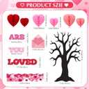 Fuutreo 53 Pcs You are Loved Tree Bulletin Board Classroom Decorations Set Heart Honeycombs Cutouts with Glue Points Envelope Pink Bulletin Border for School Home Wall Wedding Indoor Supplies
