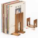 Adjustable Vinyl Record Holder to Keep Records Upright, Holds 2060 LPs, Solid Acacia Wood Album Stand, Modern Decorative Display for Player, Shelf & Home Decor