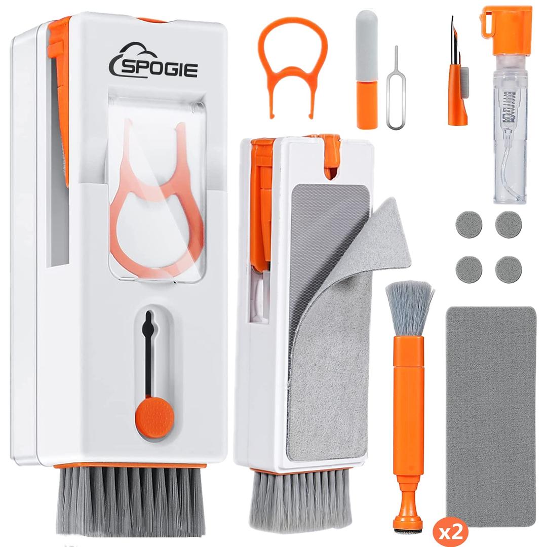 11 in 1 Multi-Functional Cleaning Compatible with Computers Bluetooth Earphone Cleaner Pen Keyboard Camera Brush SIM Card Ejector Keycap Puller Phone Stand