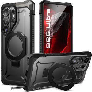 SUPCASE for Samsung Galaxy S26 Ultra Case with Kickstand (Unicorn Beetle Grip), [Wireless Charge Compatible] [Military-Grade Protection] Heavy-Duty Magnetic Phone Case for S26 Ultra 6.9 Inch, Dark