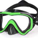 Water Space Kids Swimming Goggles Swim Mask with Nose Cover for Kids Youth 3-15, Anti-Shattered Lens UV Protection No-leak (Green (1 pack))