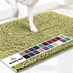 Muddy Mat Original Dog Door Mat for Muddy Paws, Super Absorbent Microfiber, Non-Slip Washable Pet Rug, Quick Dry Chenille Entryway Carpet, Machine Washable Indoor Outdoor mat, Yellow 19"x30"