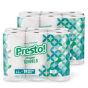 Presto! Ultra-Strong Premium Paper Towels, 158 Sheet Huge Roll - Flex-a-Size, 12 Rolls (2 Packs of 6), Equivalent to 38 Regular Rolls, White