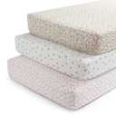 Delta Children Fitted Crib Sheets for Girls and Boys - Crib Sheet for Standard Crib and Toddler Mattresses - 28x52 Inch (Pack of 3), Pink Floral