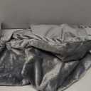 Furhaven Replacement Dog Bed Cover Plush & Velvet L Shaped Chaise, Machine Washable - Platinum Gray, Jumbo (X-Large)