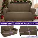 ZNSAYOTX Super Stretch Couch Cover Love Seat Sofa Covers for Living Room Dogs Pet Friendly Furniture Protector Spandex Loveseat Slipcovers with Anti Slip Foam Sticks (Brown, Loveseat)