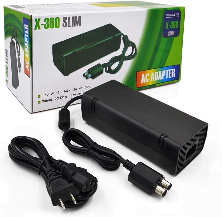 Xbox 360 Slim Power Supply, Quiet AC Charger 100-240V Power Brick for Xbox 360 Slim ONLY