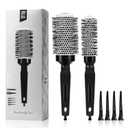 Round Brush for Blow Drying Set, Ceramic Round Brush for Professional Blowout, Styling, Curling,Reduces Frizz, Enhances Shine,Blowout Volume & Shine, Sectioning Pick, Includes 4 Clips
