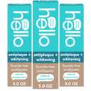 Hello Antiplaque and Whitening Fluoride Free Toothpaste, 5 Oz Tube, Whitening Toothpaste with Natural Peppermint Flavor and Tea Tree Oil, Crushes Tartar and Helps Remove Surface Stains, 3 Pack