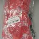 WISTART 8 Pack Christmas Artificial Poinsettia Flowers Velvet Plastic Floral Bouquet Small 7 Head Silk Red Shrub Fake Flowers Arrangement for Winter Indoor Outdoor Home Porch Xmas Holiday Decor