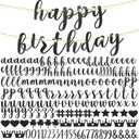 TaoBary 167 Pcs DIY Banner Kit Happy Birthday Glitter Banner Customizable Glitter Make Your Own Kit 162 Letters Symbols and Numbers 3 Rope for Birthday Halloween Wedding Christmas(Black)