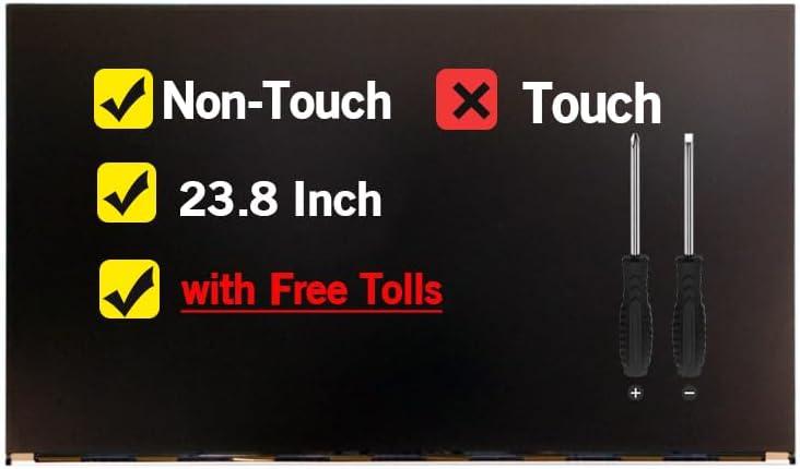 23.8 inch Non-Touch Screen Replacement LM238WF2-SSK1 LM238WF2(SS)(K1) for Dell OptiPlex 7460 7470 DP/N 0KD4T6 KD4T6 0YXN48 YXN48 All in One FHD 1920 * 1080 LCD Display Panel