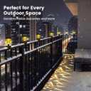 Solar Christmas Fence Lights Outdoor Decor, Waterproof Patio Lights with Warm White Color for Holiday & Halloween Decor, for Fence, Trampoline, Stairs, Yard, Pathway, 4 Pack