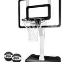 GoSports Splash Hoop Legend - Aqua or Black - Pool Basketball Hoop Game with Water Weighted Base, Adjustable Height, and Regulation Steel Rim