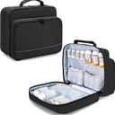 Damero Pill Bottle Organizer, Medicine Bottles Storage Bag Medication Travel Carrying Case for Pill Organizer, Vitamins, Medical Supplements, Black, Patent Design