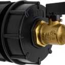 KAKSEY IBC Tote Fittings, IBC Tank Adapter 2" Fine Thread (NPT Fine Adapter x Coarse Thread) + Lead-Free 3/4" Brass Hose Faucet Valve with Butterfly Valve for Garden Hose Connector