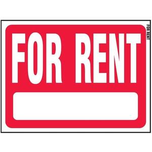 Hy-Ko English For Rent Sign Plastic 18 in. H x 24 in. W