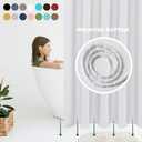 Biscaynebay Hotel Quality Fabric Shower Curtain Liners 72" X 72", White Water Resistant Bathroom Curtains Rust Resistant Grommets Weighted Bottom Hem Machine Washable