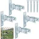 4 Pair 1-3/8'' Wall Mount Gate Hinge Heavy Duty, Chain Link Fence Post Hinges for Outdoor Gates, Metal Gate Hardware Kit (Screws Included)