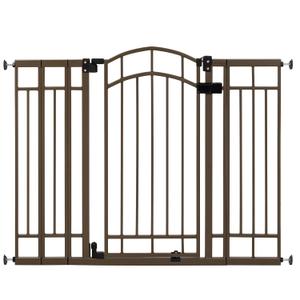 Ingenuity Decorative Extra Tall Baby Gate & Dog Gate, 28.5"-48" Wide, 36" Tall, Hardware or Pressure Mounted, Install on Top or Bottom of Stairs, Banister, or Doorway - Bronze