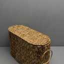 Coeusy Toilet Paper Basket with Lid,Wicker Basket for Bathroom Organizers and Storage,Holds Up to 6 Mega Rolls, Decorative Hand-Woven Rattan Bathroom Decor Accessories,Natural Water Hyacinth