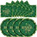 40PCS St. Patrick's Day Paper Plates and Napkins Set - 9inch Dinner Plates and 6.5inch Paper Napkins, Disposable Green Lucky Shamrock Tableware for St Patrick's Day Irish Party Decoration