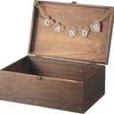 Geelin Wooden Wedding Card Box With Letter Flag Decorative Wedding Box Suitable For Baby Showers Birthday Party Graduation Ceremonies Bridal Showers 11.4 x 7.5 x 4.7 Inch(Retro Color)
