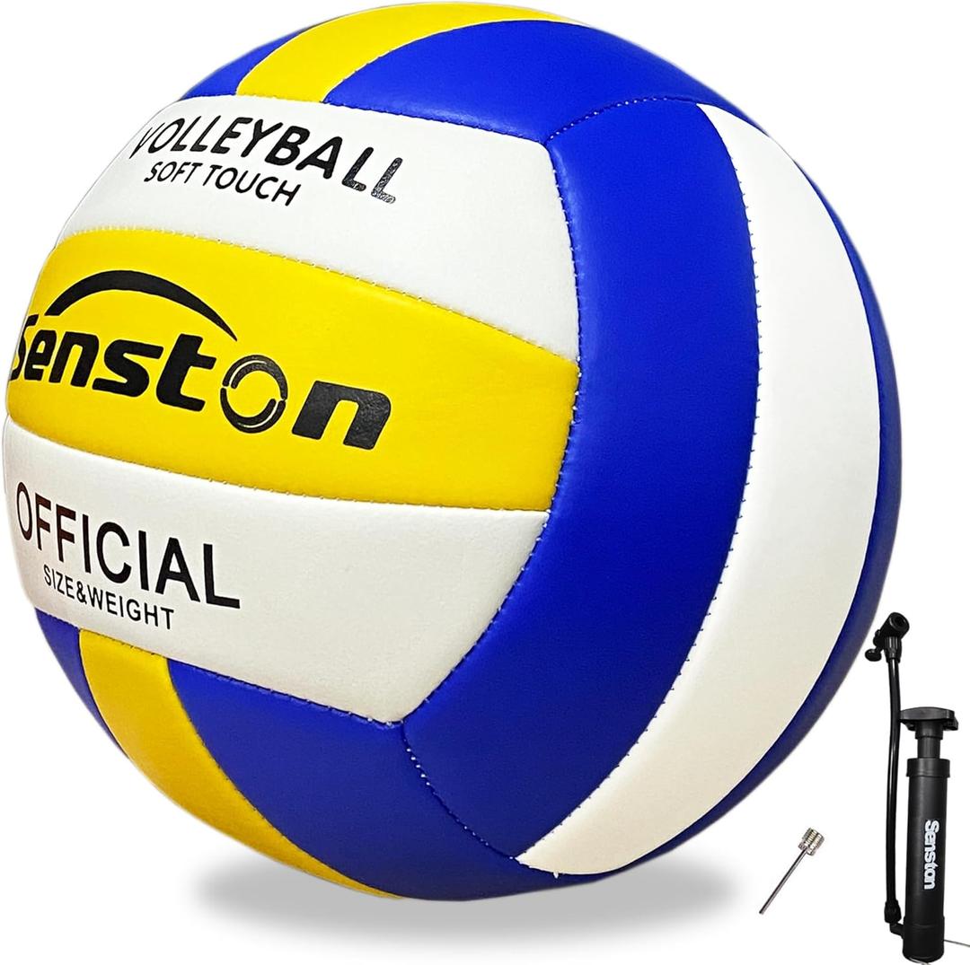 Senston Volleyball Official Size 5 - Waterproof Indoor/Outdoor Soft Volleyball for Kids Youth Adults,Beach Play, Game,Gym,Training (blue)