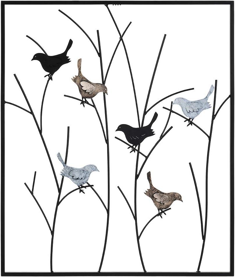 Lechesis Metal Birds on Branches Wall Art Decor Sculptures - 25" x 29 1/2"