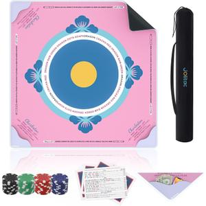 Mahjong Mat, 39 x 39 in Large Mahjong Gaming Surface, Non-Slip Noise Reduction Gaming Table Pad, Suitable for Mahjong, Poker, Board Games, Tile Games, and Dominoes