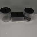 3 Pack Laundry Powder Container & Dryer Sheet Holder, Plastic Laundry Room Organization and Storage Jars with Lids, Labels & Scoops for Powder, Detergent, Scent Booster (Black Lid)