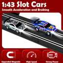 30 FT Slot Car Race Tracks Sets Toys for Ages 8-10 -1:43 Dual Race Car Track with 4 Slot Cars, 2 Hand Controllers, Christmas, Birthday Gift Toys for Ages 8-13