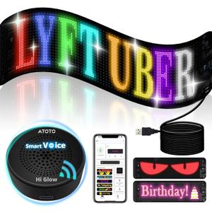 Programmable LED Sign with AI-Voice Control - 19.4''x 4.3'' Scrolling USB 5V Flexible Led Sign for Car, ATOTOEXCEL Bluetooth App Control Custom Text Pattern Animation LED Display for Car Store Programmable LED Sign with AI-Voice Control - 19.4''x 4.3'' Scrolling USB 5V Flexible Led Sign for Car, ATOTOEXCEL Bluetooth App Control Custom Text Pattern Animation LED Display for Car Store